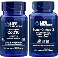 Life Extension Super Ubiquinol Coq10, 100 Mg, 60 Softgels | Super Omega-3 Epa/dha Fish Oil, 120 Softgels | Heart & Brain Health Supplements, Inflammation Management, Anti-Aging Support.