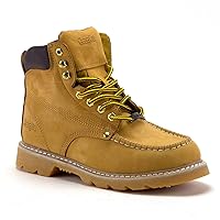 Jazamé Men's Tall Leather Moc Toe Outdoor Logger Construction Safety Work Boots