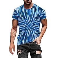 Mens Fashion Graphic Shirts Crew-Neck Short Sleeve Shirt for Men Loose Fit Athletic T-Shirt Summer Beach Tees