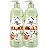 Suave Kids Shampoo and Conditioner 3 in 1 with Body Wash for Kids - Enriched w/Shea Butter, Tear Free Shampoo and Conditioner for Kids, 20 Fl Oz (Pack of 2)