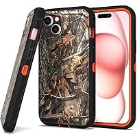 CoverON Rugged Designed for Apple iPhone 15 Plus Case, Heavy Duty Constuction Military Grade A [Etched Grip] Protective Hybrid Rigid Armor Skin Cover Fit iPhone 15+ (6.7) Phone Case - Camo