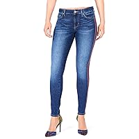 GUESS $108 Womens New 1286 Blue Varsity Striped Skinny Jeans 24 Waist B+B
