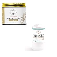 Natural Elephant Rosemary Renewal Bundle: Moroccan Black Soap, Ghassoul Clay, and Deodorant Stick