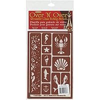 Armour Products Over N Over Glass Etching Stencil, 5-Inch by 8-Inch, Under The Sea