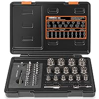 Damaged Screw Extractor Set, 2-21mm, 39-Piece Bolt Extractor Kit, Easy Out Bolt Extractor Set, Impact Bolt & Nut Remover Set for Damaged, Frozen, Rusted, Rounded-Off Bolts, Nuts & Screws