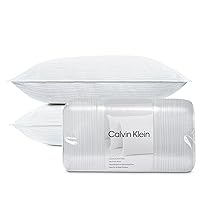 Calvin Klein Geometric Print Bed Pillow, Queen, Wave 2 Count