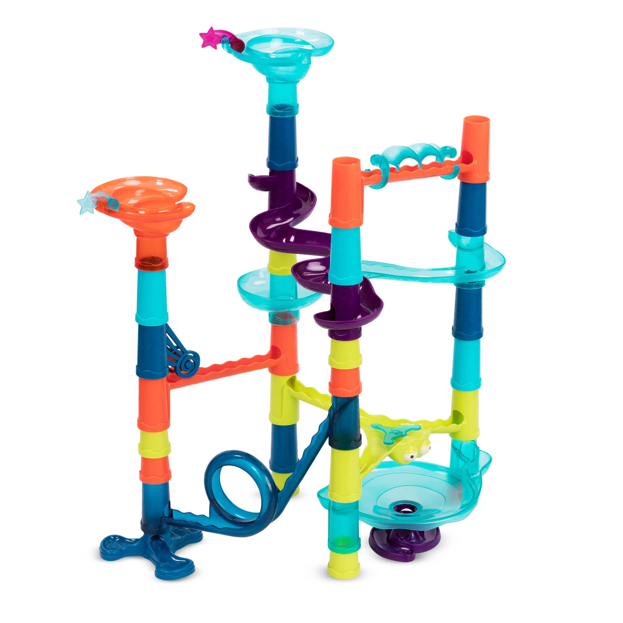 B. toys- Marble-Palooza- Marble Run Set- Developmental STEM Playset- 38-Piece Educational Building Toy- Marble Maze for Kids – 3 Years +