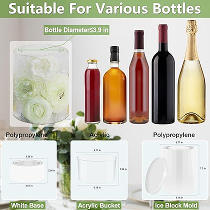 2 Pack Ice Mold Wine Bottle Chiller,DIY Acrylic Ice Bucket for Cocktail Bar Party Wedding Festival Halloween Chirstmas Holiday Champagne Wine Whisky Beer Drink for Any Theme or Season