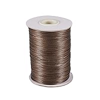 200 Yards Coffee Korean Waxed Polyester Cord Threads Braided Beading Cords Necklace Bracelet Wire String 1mm with Spool for Sewing Jewelry Making Macrame Supplies