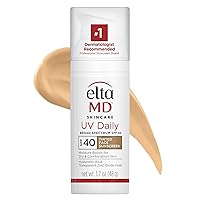 EltaMD UV Daily SPF 40 Tinted Face Sunscreen Moisturizer, Lightweight Tinted Sunscreen for Face, 1.7 oz Pump