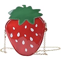 Fruit Shape Handbag PU Crossbody Metal Chain Shoulder Bag Adjustable Strap Clutch Jelly Purse