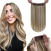 Ponytail Extension Human Hair Wrap Around Ponytail Bundle Wire Hair Extensions 14Inch #P8/24
