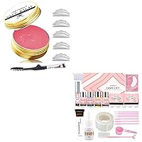 Lash Lift and Black Kit with Lash Glue Balm, Salon Grade Eyelash Perm Kit with Black Eyelash & Eyebrow Kit, Professional 8 Weeks Long Lasting for Supermodel Look DIY at Home(Black),Strawberry Smell