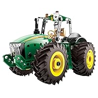 Meccano Erector John Deere 8R Tractor Building Kit with Working Wheels, STEM Engineering Education Toy for Ages 10 & Up
