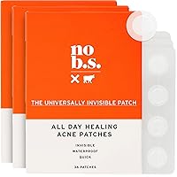 No BS Healing Acne Patches - Hydrocolloid, Acne Spot and Pimple Treatment to Prevent Acne Scars. Invisible On All Skin Tones (3 BOX of 36ct)