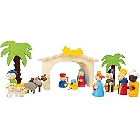 Wooden Toys Premium Nativity Manger Complete Set Designed for Children Ages 3+ Years (3945)