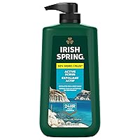 Irish Spring Active Scrub Moisturizing Face and Body Wash, 30 oz Pump Bottle