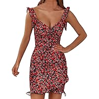 Women Summer Beach Sundress Casual one-Piece Spring T Shirt Dresses Spaghetti Strap Maxi Dress
