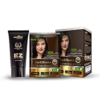 Herbishh Hair Color Shampoo for Gray Hair– Hair Dye Shampoo with Argan Hair Mask–Travel size-Colors Dark Brown 30ml x 10 Sachet + Hair Color Cream for Gray Hair Coverage