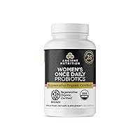 Ancient Nutrition Regenerative Organic Certified Probiotics for Women, Probiotics Women’s Once Daily, for Healthy Digestion and Immune System Function Support, 25 Billion CFUs* Per Serving, 30 Count