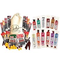 38 pc. Jerky Sticks Gift Basket - Jerky Variety Pack of Beef, Venison, Buffalo, Elk & more - Meat and Cheese Gift Set - High Protein Snacks for Adults, Unique Gift Idea for Any Occasion