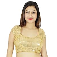 Beige Dense Party Choli Bollywood Stitched Blouse Crop-Top