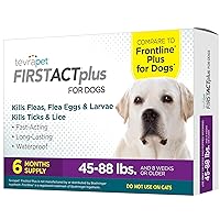 FirstAct Plus Flea Treatment for Dogs, Large Dogs 45-88 lbs, 6 Doses, Same Active Ingredients as Frontline Plus Flea and Tick Prevention for Dogs