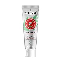 ATTITUDE Toothpaste with Fluoride, Prevents Tooth Decay and Cavities, Vegan, Cruelty-Free and Sugar-Free, Watermelon, 4.2 Oz