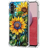 for Galaxy A35 5G Case, Samsung A35 Case,PU Soft Rubber Four Corners Reinforced Anti-Fall Mobile Phone case Cover for Samsung Galaxy A35 (Sunflower-1)