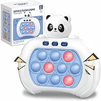 Quick Push Pop Game It Fidget Toys Pro for Kids Adults, Handheld Game Console Puzzle Game Console Machine, Push Bubble Stress Toy, Relief Party Favors, Birthday Gifts for Boys and Girls (White Panda)