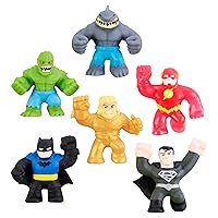 Heroes of Goo Jit Zu Licensed DC Minis - 6 Pack - 2.5'' Tall - Stealth Armor Batman, Gold Armor Aquaman, Speed Force Flash, Killer Croc, King Shark and Kryptonian Steel Superman