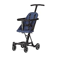 Lightweight and Compact Coast Rider Stroller with One Hand Easy Fold, Adjustable Handles and Soft Ride Wheels, Navy