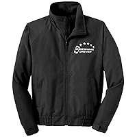 5-Star Rideshare Driver economy jacket, REFLECTIVE logo fleece lining,
