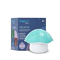 Angelcare Magical Dreams Celeste The Musical Mushroom Projector, Sleep Soother with lullabies, White Noises and 3-Night Light Colors Options