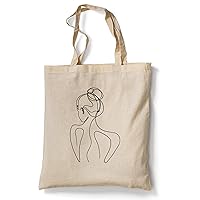 tradercat Jute Bag Printed Vintage 100% Cotton, Fabric Bag Printed, One Line Silhouette, Jute Bag Aesthetic as a Fashionable Accessory Jute Bag Sayings
