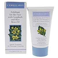 L'Erbolario Soapbark And Rice Bran Oil Exfoliant - With Smoothing Microgranules - Removes All Impurities And Dead Skin Cells - Refines Skin Texture - Leaves Face Soft And Velvety - 2.5 Oz Cleanser