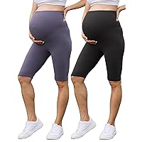 Womens Butterfree Maternity Yoga Shorts Over The Belly Comfy Stretchy Pregnancy Workout Athletic Running Biker Shorts