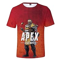 Men 3D Digital APEX Legends Short Sleeve Tee Shirt,Novelty Summer T Shirt with O-Neck