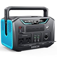 MOKiN Portable Power Station, 288Wh Lithium Battery Emergency Backup Power Source, 9-Port 300W Solar Generator, 2 AC Outlets, 100W USB-C PD Output, Outdoor Generator, for Camping RV Travel.