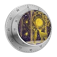 Kitchen Timer Golden Deer Classroom Timer Stainless Steel Countdown Timer with Magnetic Backing