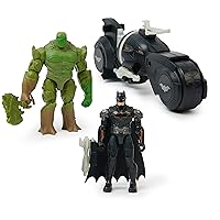 DC Comics, Batman and Swamp Thing Armory Attack Batcycle Set, Exclusive Armored Batman and Swamp Thing Action Figure with Accessories, Kids Toys for Boys and Girls Ages 4 and Up