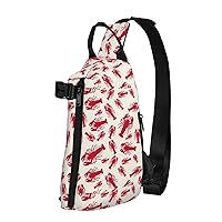 Red Lobster Print Crossbody Backpack,Travel Hiking Cross Bag Diagonally, Cycling Bag