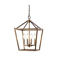 JONATHAN Y JYL7436B Pagoda Lantern Dimmable Adjustable Metal LED Pendant Classic Traditional Farmhouse Dining Room Living Room Kitchen Foyer Bedroom Hallway, 12 in, Antique Gold
