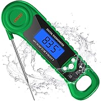Digital Meat Thermometer for Grilling, Candy Thermometer Instant Read Food Thermometer Waterproof with Backlight for Cooking, Deep Fry, BBQ, Grill, Smoker and Roast (Green)