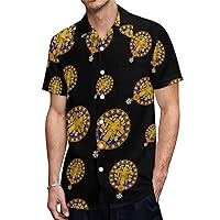 Coat Arms of France Casual Mens Short Sleeve Shirts Slim Fit Button-Down T Shirts Beach Pocket Tops Tees