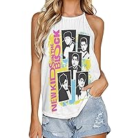 New Kids Music On The Theme Block Shirt Woman's Tank Top Sleeveless Round Neck Halter Vest Fashion Cami Tshirt