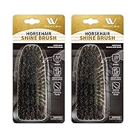Care Shoe Brush, Protects Leather from Scuffs and Scratches, Best for All Kind of Leather Surfaces, Shoe Cleaner, Horsehair Boot Brush, Pack of 2 (6308A-2PCS)
