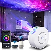 Star Projector, Galaxy Projector for Bedroom, Smart APP & Voice Control Galaxy lamp, Compatible with Alexa & Google Home, for Kids Adults Bedroom,Room Decor,Game Room,Party (White Round)