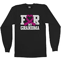 Threadrock Men's for My Grandma Breast Cancer Awareness Long Sleeve T-Shirt