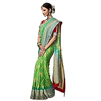 Karwa Chauth Pure Georgette Embroidered Saree Designer Blouse Sari 2769
